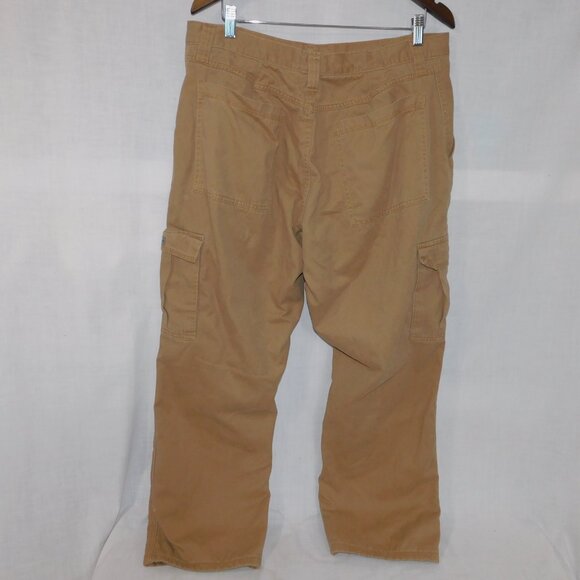 WRANGLER Fleece Lined Tan Cargo Pant Mens 36" x 29" ** READ - Picture 7 of 9